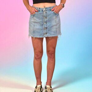 Pacsun Button Front Denim Skirt, Size 26